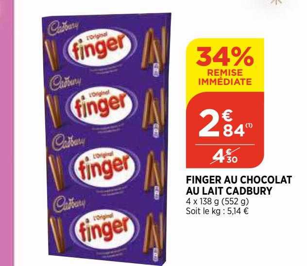 finger au chocolat au lait cadbury