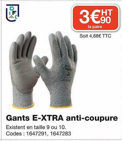 gants e-xtra anti-coupure