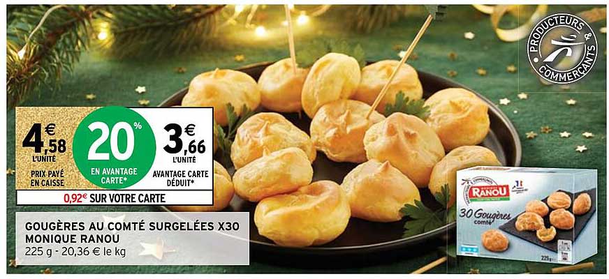 gougères au comté surgelées x30 monique ranou