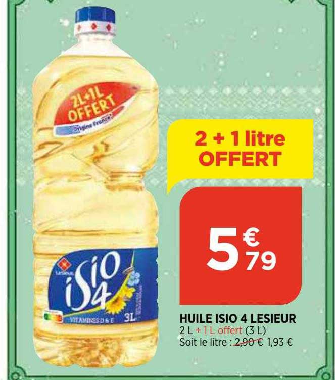 Huile Isio 4 Lesieur 2+1 Litre Offert