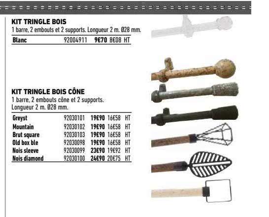 Kit Tringle Bois Kit Tringle Bois Cône