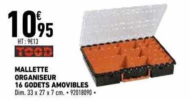 mallette organiseur 16 godets amovibles tood