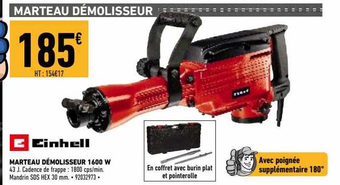 marteau démolisseur 1600 w einhell