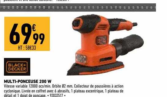 multi-ponceuse 200 w black+decker