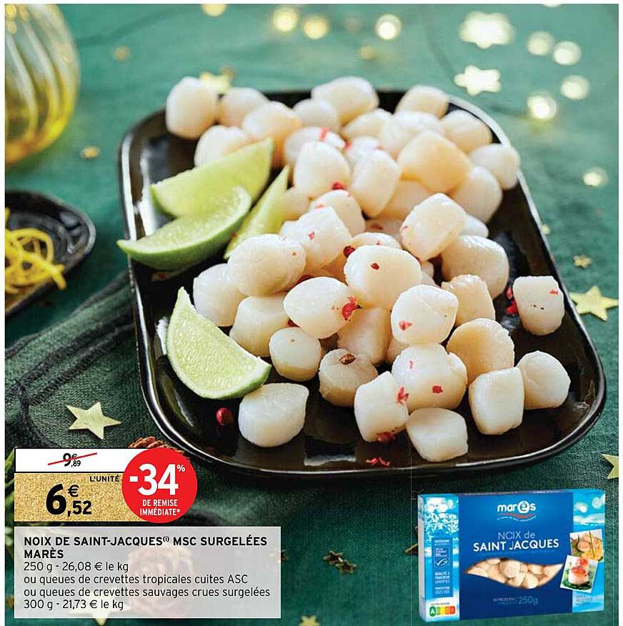 noix de saint-jacques msc surgelées marès