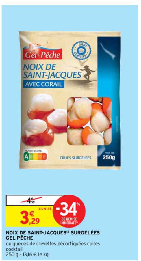 Noix De Saint-jacques Surgelées Gel Pêche -34% Remise Immédiate