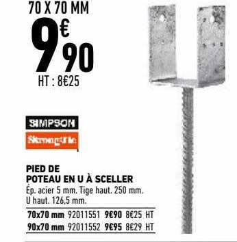pied de poteau en u sceller simpson