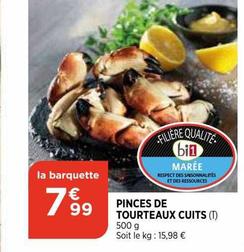 pinces de tourteaux cuits