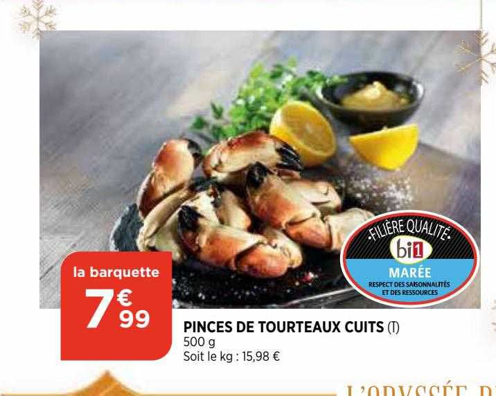 pinces de tourteaux cuits