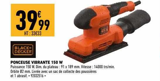 ponceuse vibrante 150 w black + decker