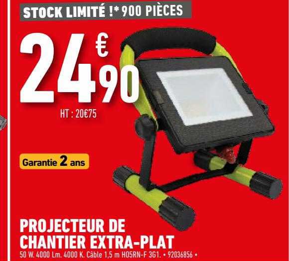 projecteur de chantier extra-plat