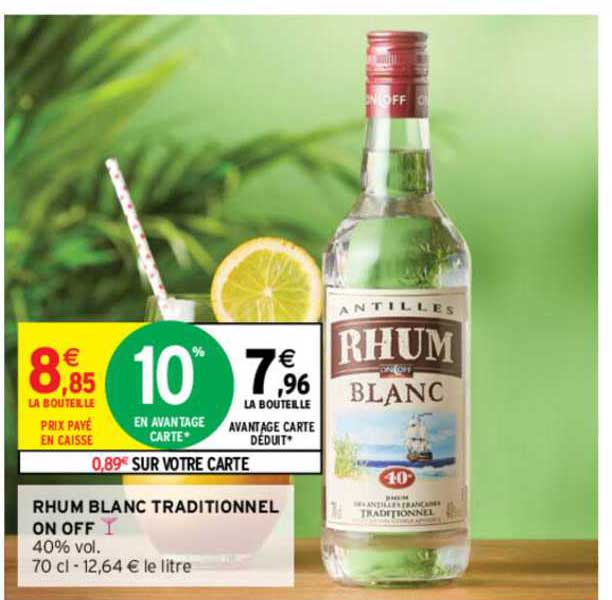 rhum blanc traditionnel on off