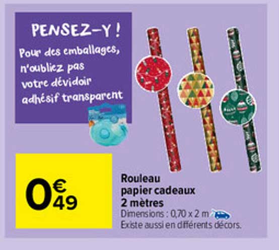 rouleau papier cadeaux 3 mètres