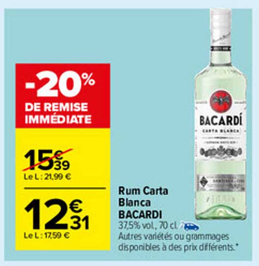rum carta blanca bacardi