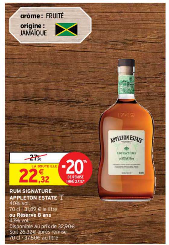 Rum Signature Appleton Estate Ou Réserve 8 Ans