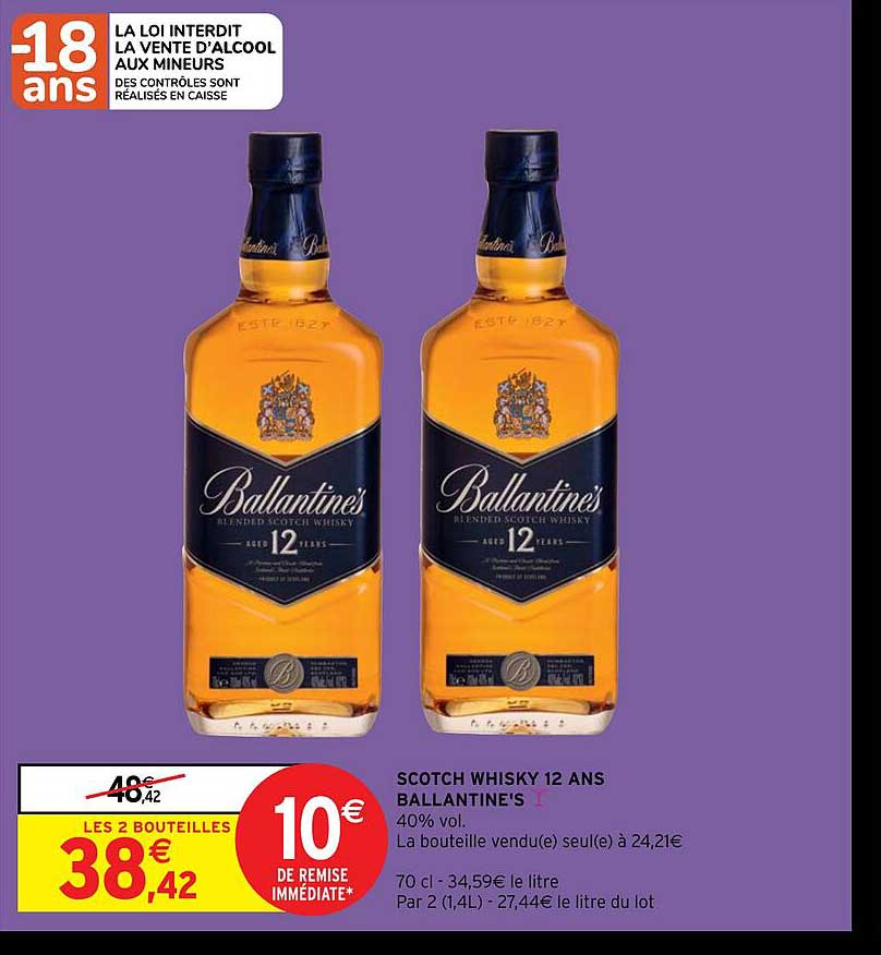 scotch whisky 12 ans ballantine's