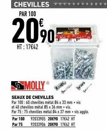seaux de chevilles molly