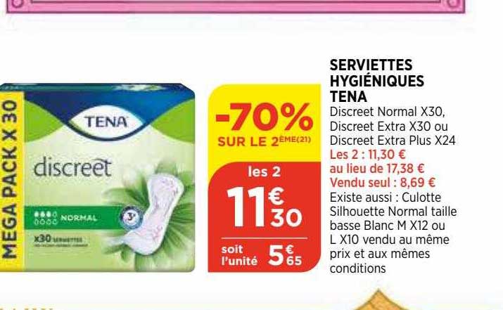 serviettes hygiéniques tena