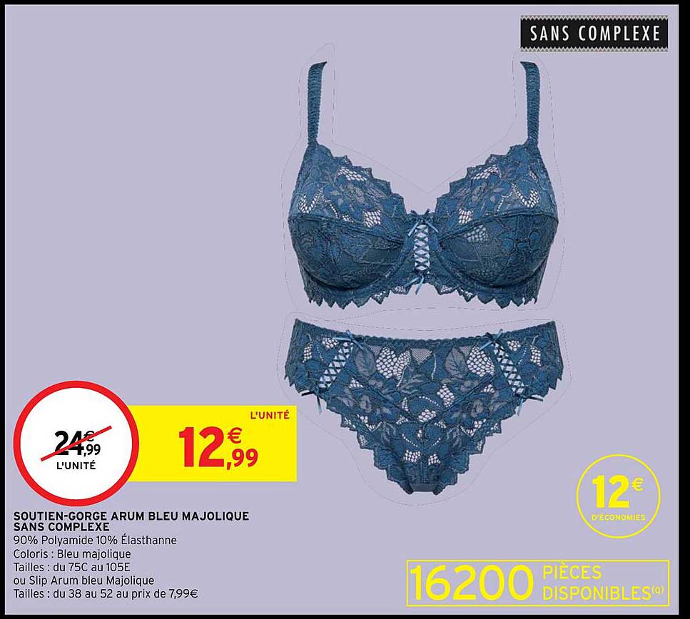 soutien-gorge arum bleu majolique sans complexe