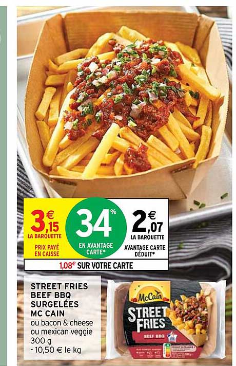 street fries beef bbq surgelées mc cain