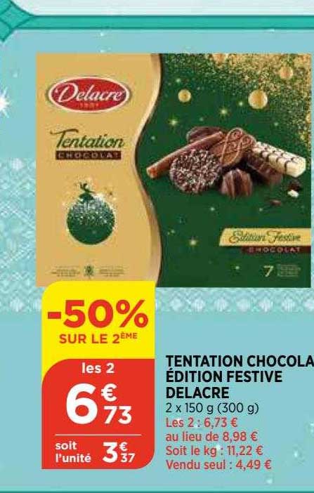 tentation chocolat édition festive delacre