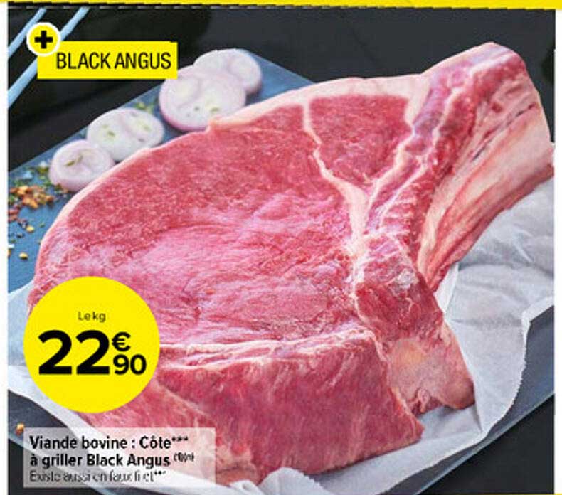 viande bovine : côte à griller black angus