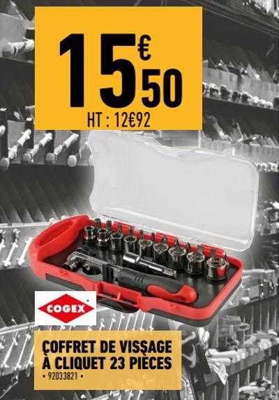 coffret de vissage à cliquet 23 pièces cogex