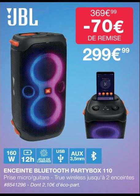 enceinte bluetooth partybox 110 jbl