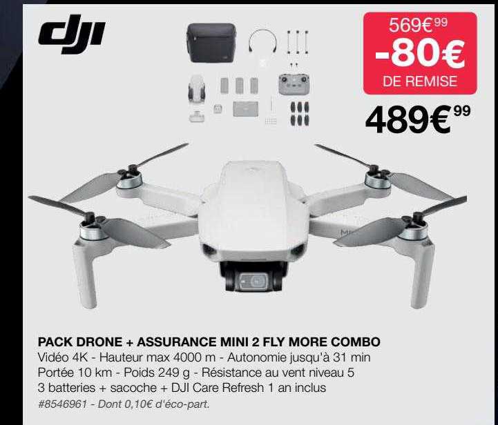 pack drone + assurance mini 2 fly more combo dji