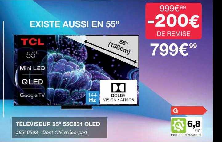 Téléviseur 55" 55c831 Qled Tcl