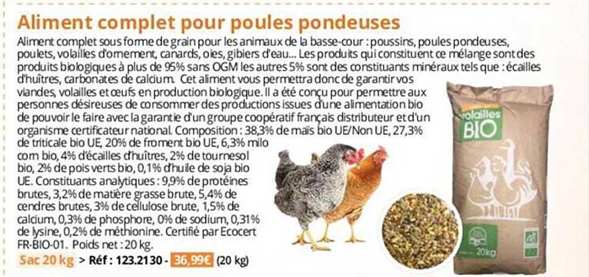 aliment complet pour poules pondeuses