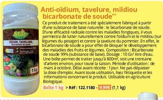 Anti-oïdium, Tavelure, Mildiou Bicarbonate De Soude Star