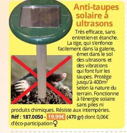 anti-taupes solaire à ultrasons