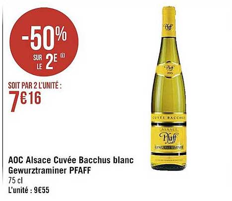 aoc alsace cuvée bacchus blanc gewurztraminer pfaff