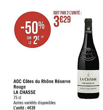 aoc côtes du rhône réserve rouge la chasse