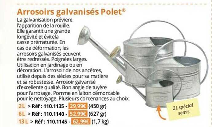 arrosoirs galvanisés polet