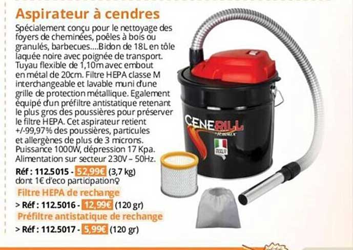 aspirateur à cendres cenerill