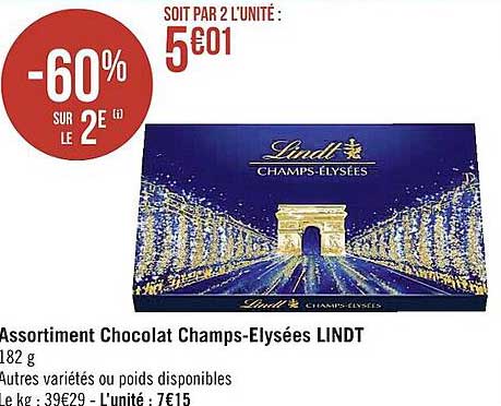 assortiment chocolat champs-élysées lindt