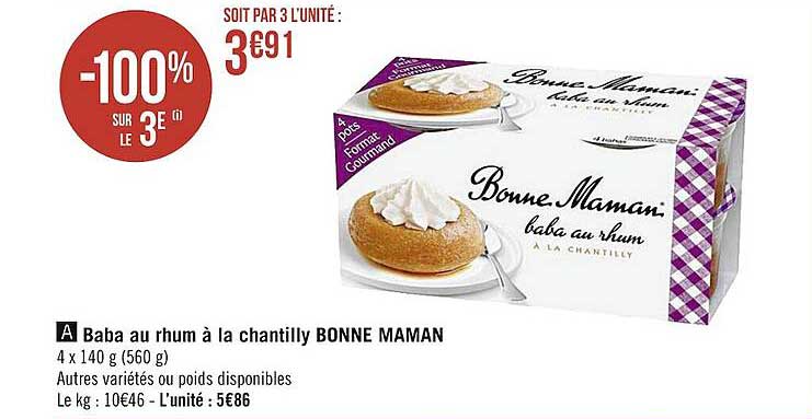 baba au rhum à la chantilly bonne maman