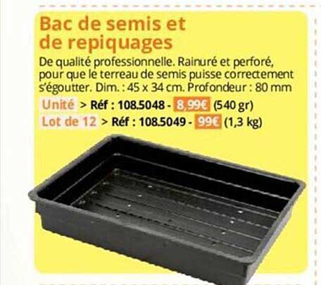 bac de semis et de repiquages