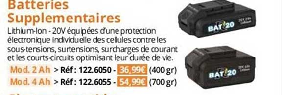 batteries supplémentaires