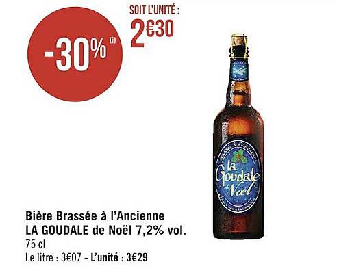bière brassée à l'ancienne la goudale de noël 7,2% vol.