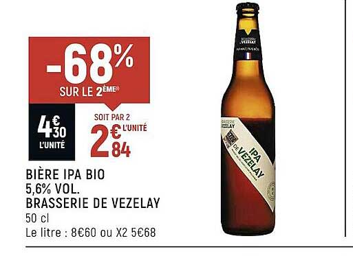 bière ipa bio 5,6% vol. brasserie de vezelay