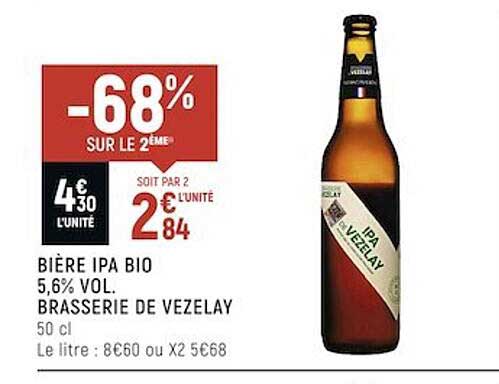 bière ipa bio 5,6% vol. brasserie de vezelay