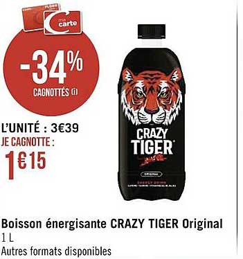 boisson énergisante crazy tiger original