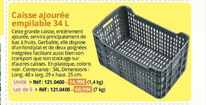 caisse ajourée empilable 34l