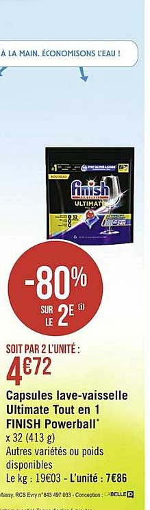 capsules lave-vaisselle ultimate tout en 1 finish powerball