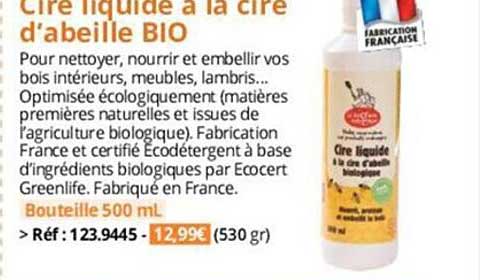 cire liquide à la cire d'abeille bio