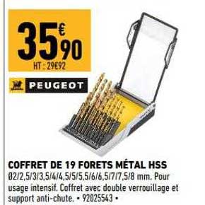 Coffret De 19 Forets Métal Hss Peugeot