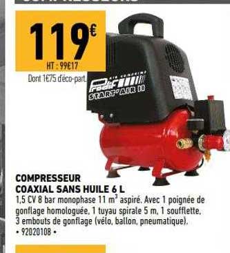 compresseur coaxial sans huile 6l